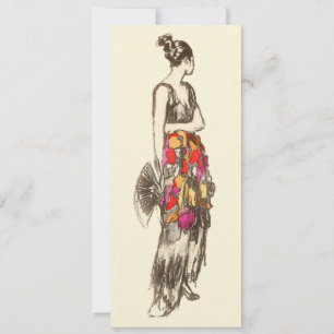 Vintage Fashion Lady, Spring Dress Birthday Party Invitation