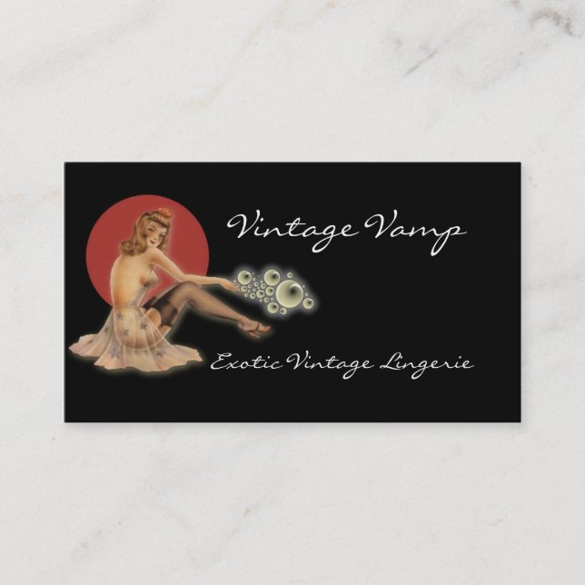 Vintage Fashion Lingerie Business Card (Front)