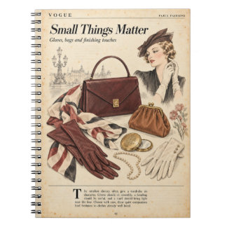 Vintage Fashion Magazine Pages, Antique Style Notebook
