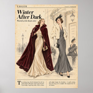 Vintage Fashion magazines Pages, Retro Fashion Poster