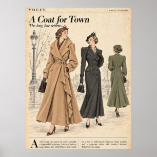 Vintage Fashion magazines Pages, Retro Fashion Poster