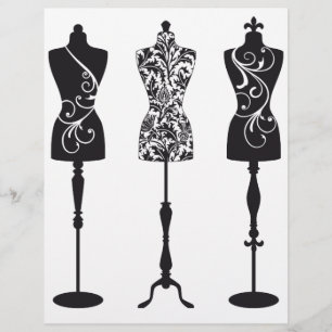 Vintage fashion mannequins silhouettes