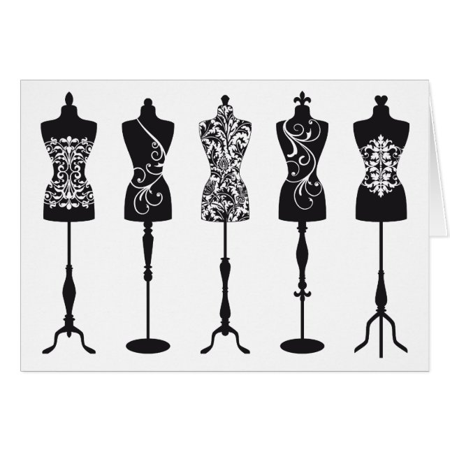 Vintage fashion mannequins silhouettes (Front Horizontal)