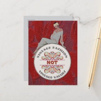Vintage Fashion Not Vintage Values Postcard