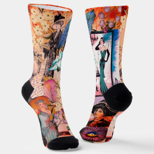 Vintage Fashion Scene Socks
