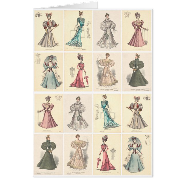 Vintage Fashion Victorian Women in Fancy Dress  (Front)