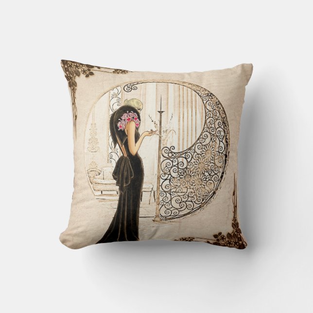 Vintage Fashionista_Velvet Gown_1933 Cushion (Front)