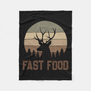 Vintage Fast Food Hunter Shirt Deer Hunting  Fleece Blanket