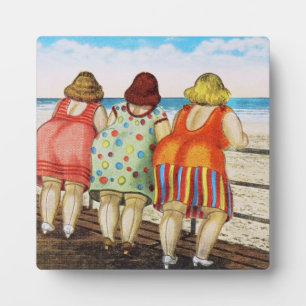 Vintage Fat Bottomed Girls at Beach Plaque
