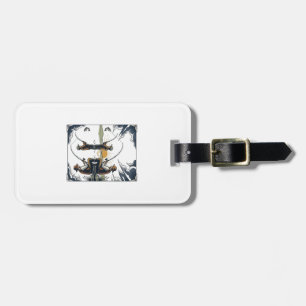 Vintage Father and Child Fishing Engraving Shirt D Luggage Tag