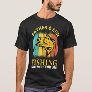 Vintage Father And Son Fishing Partners For Life M T-Shirt