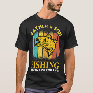 Vintage Father And Son Fishing Partners For Life M T-Shirt