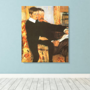 Vintage Father and Son Portrait by Mary Cassatt Canvas Print