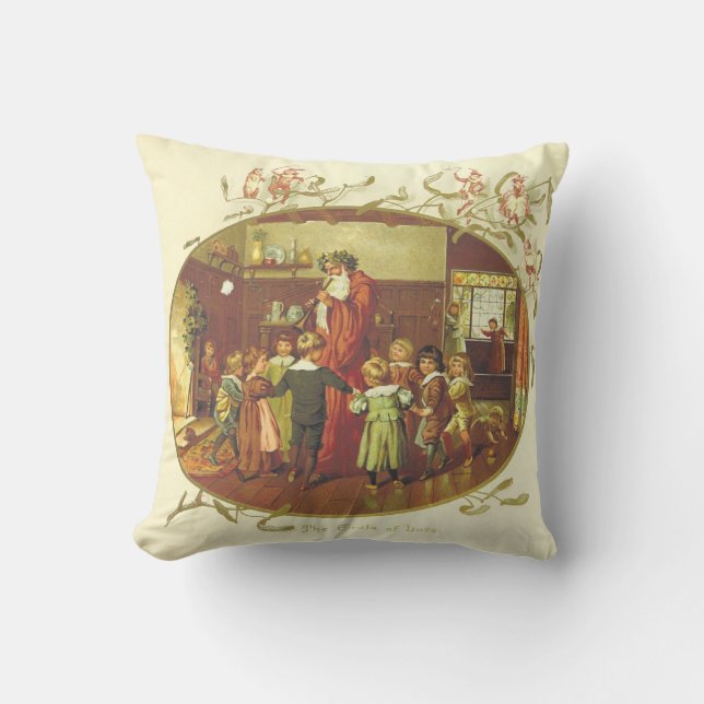 Vintage Father Christmas Cushion (Front)