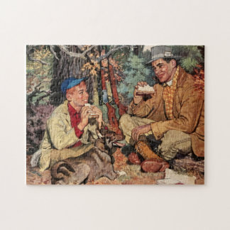 Vintage Father Son Hunting Sportsman Jigsaw Puzzle