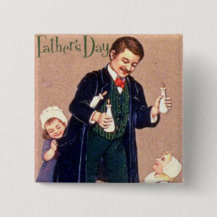 Vintage Father's Day 15 Cm Square Badge