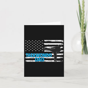 Vintage Fathers Day American Flag Korea Taekwondo Card