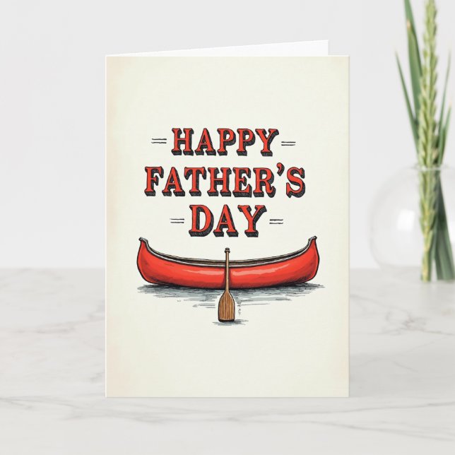 Vintage Fathers Day Canoe Card (Front)