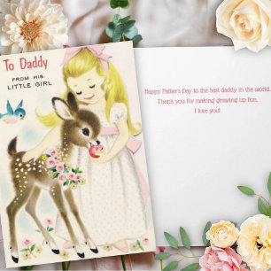 Vintage Father's Day Card for Daddy From Daughter