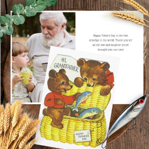 Vintage Father's Day Card for Grandfather w. Photo