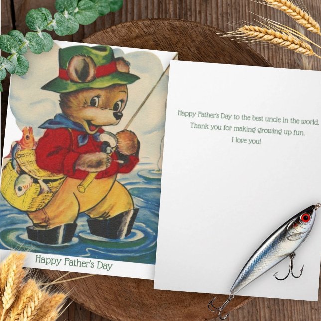 Vintage Father's Day Card for Uncle Fishing (Creator Uploaded)