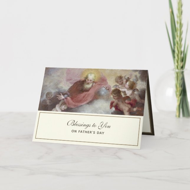 Vintage  Fathers Day Catholic Religious Card (Front)