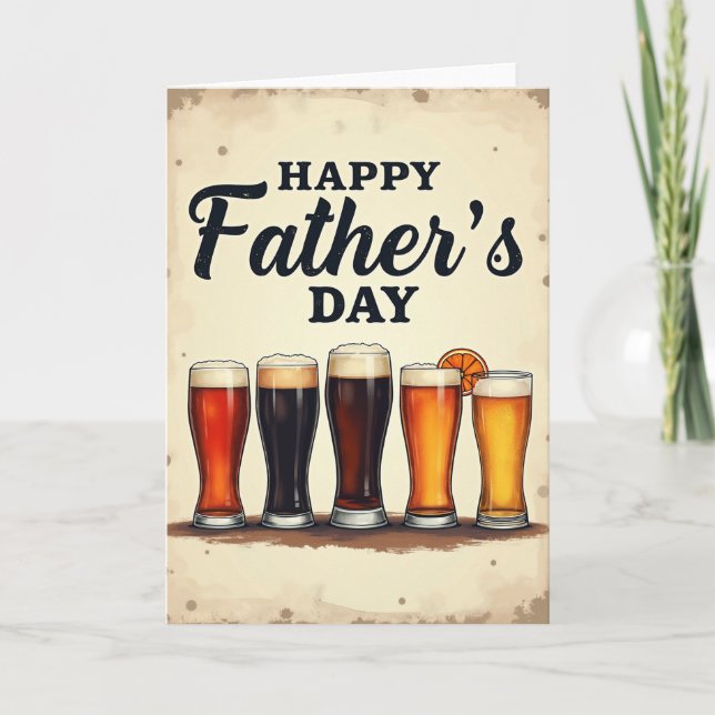 Vintage Fathers Day Drinks Card (Front)