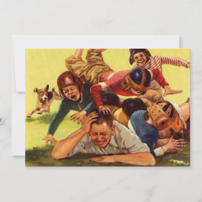 Vintage Father's Day, Football Kids and Family Dog (Front)