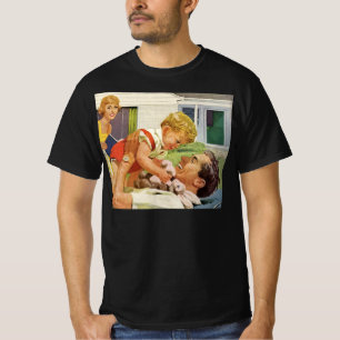 Vintage Fathers Day, Happy Family in the Suburbs T-Shirt