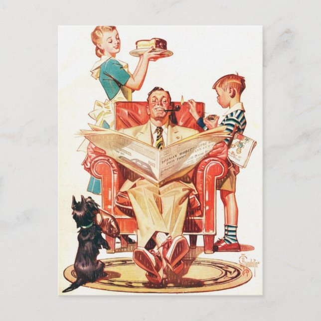 Vintage Fathers Day Postcard (Front)