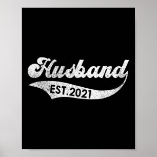 Vintage Fathers Day Promoted To Husband Est. Poster