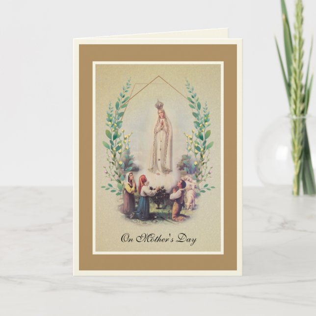 Vintage Fatima Virgin Mary Catholic Mother's Day Card (Front)