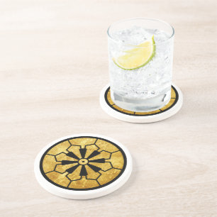 Vintage Faux Gold Japan Sanja Matsuri Komagata Mon Coaster