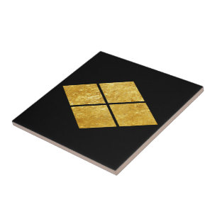 Vintage Faux Gold Takeda Japan Mon Vector Art Tile