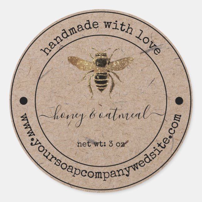 Vintage Faux Kraft Paper |Handmade Soap  Label (Front)