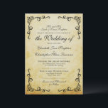 Vintage Faux Parchment Elegant Formal Wedding Invitation<br><div class="desc">This gorgeous wedding invitation features a vintage design with curly decorative corners and a faux parchment background. The classic style evokes old world elegance, perfect for a fairy tale happily ever after. This invitation features fancy script lettering and formal wording where the wedding is being hosted by the parents of...</div>
