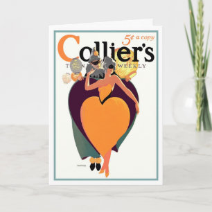 VINTAGE "FAVORITE MYSTERY" COSTUME BALL  GREETING CARD