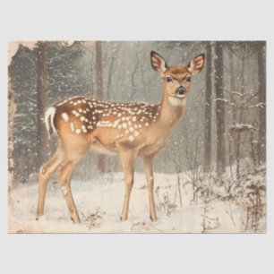 Vintage Fawn Scenic Rustic Decoupage Tissue Paper