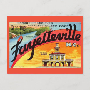 Vintage Fayetteville NC Greetings  Postcard