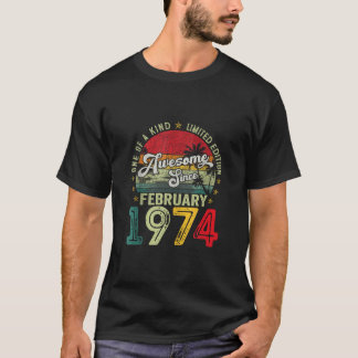Vintage February 1974 50 Years Old 50th Birthday G T-Shirt