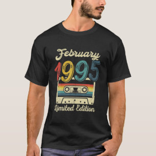 Vintage February 1995 Cassette 27Th Birthday Decor T-Shirt