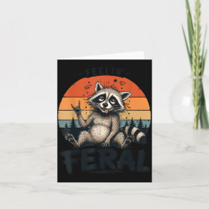 Vintage Feelin Feral Racoon Men Women Toddler Card