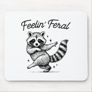 Vintage Feeling Feral Raccoon Meme Funny Trash Pan Mouse Pad