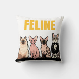 Vintage Feline Breeds Cushion