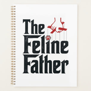 Vintage Feline Father Cat Humor Vector Design_1 Planner