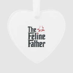Vintage Feline Father Cat Humour Vector Design_1 Ornament