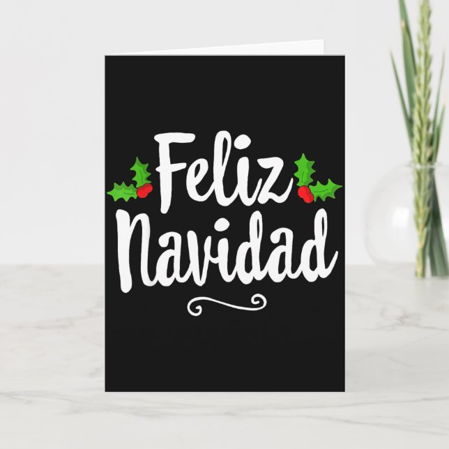 Vintage Feliz Navidad Retro Mexican Christmas Span Card (Front)