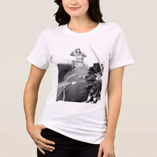 Vintage Female Aviator – Fearless Woman Pilot, 192 Tri-Blend Shirt