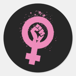 Vintage Feminism Symbol Design  Classic Round Sticker