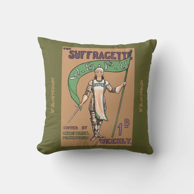 Vintage Feminist Suffragette Cushion (Front)